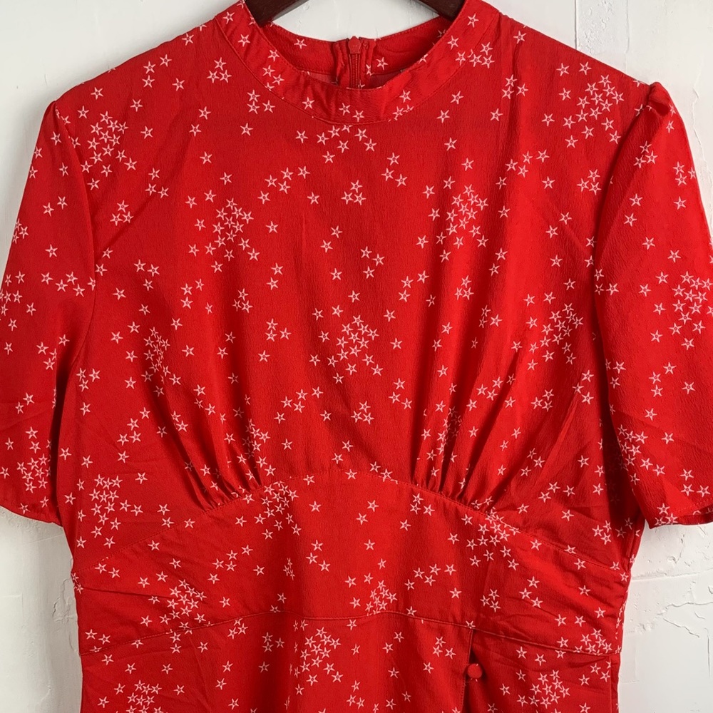 ASOS DESIGN Star Midi Tea Dress with Buttons